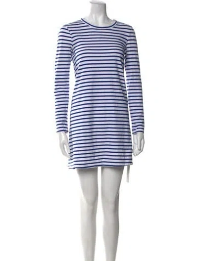 Pre-owned A.l.c Striped Mini Dress In Blue