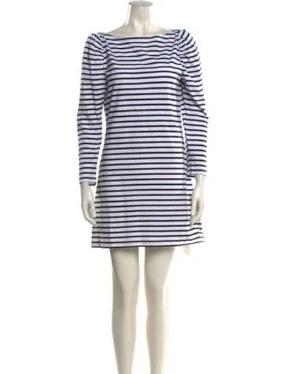 Pre-owned A.l.c Striped Mini Dress In Blue