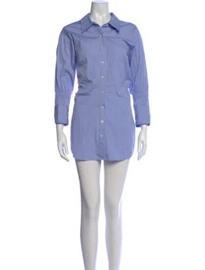 Pre-owned A.l.c Striped Mini Dress In Blue