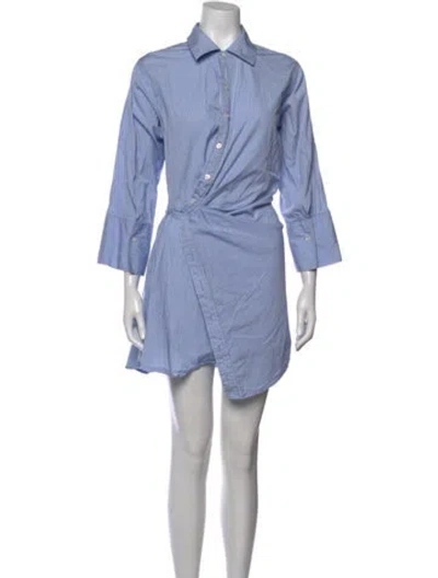 Pre-owned A.l.c Striped Mini Dress In Blue