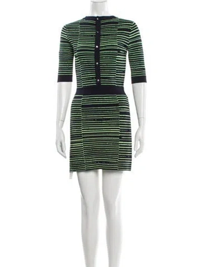 Pre-owned A.l.c Striped Mini Dress In Green