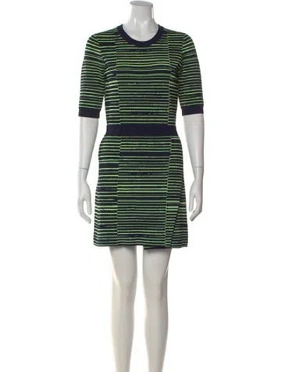 Pre-owned A.l.c Striped Mini Dress In Green