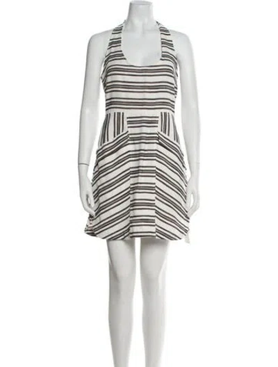Pre-owned A.l.c Striped Mini Dress In Neutral