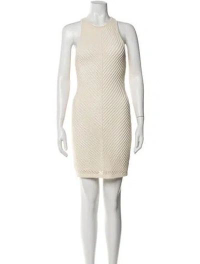 Pre-owned A.l.c Striped Mini Dress In Neutral