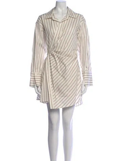 Pre-owned A.l.c Striped Mini Dress In Neutral