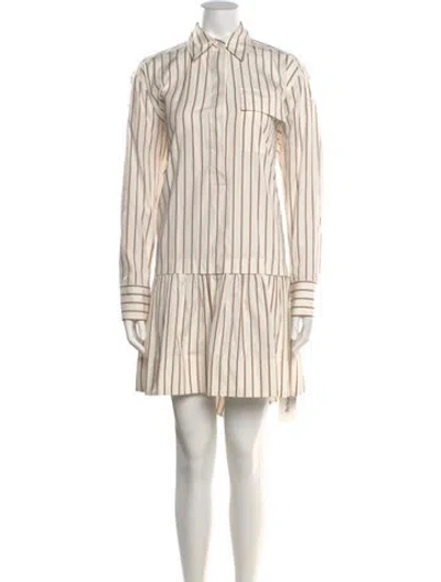 Pre-owned A.l.c Striped Mini Dress In Neutrals