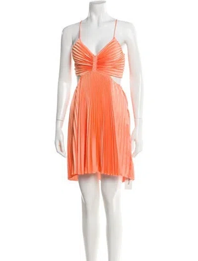 Pre-owned A.l.c Striped Mini Dress In Orange