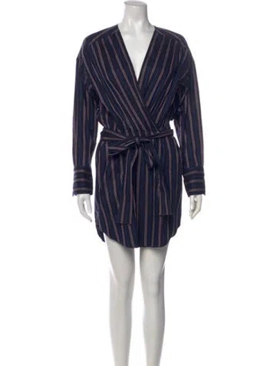 Pre-owned A.l.c Striped Mini Dress W/ Tags In Blue