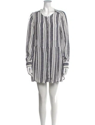 Pre-owned A.l.c Striped Mini Dress In White