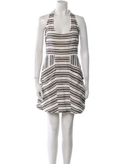 Pre-owned A.l.c Striped Mini Dress In White