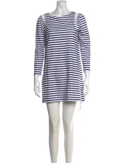 Pre-owned A.l.c Striped Mini Dress In White