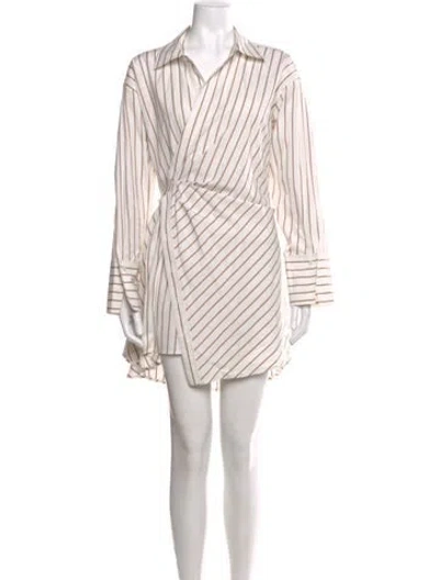 Pre-owned A.l.c Striped Mini Dress In White