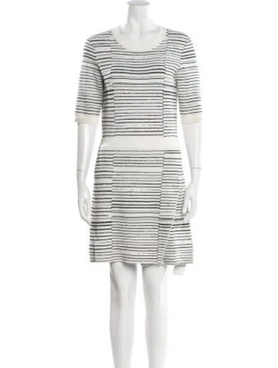 Pre-owned A.l.c Striped Mini Dress In White