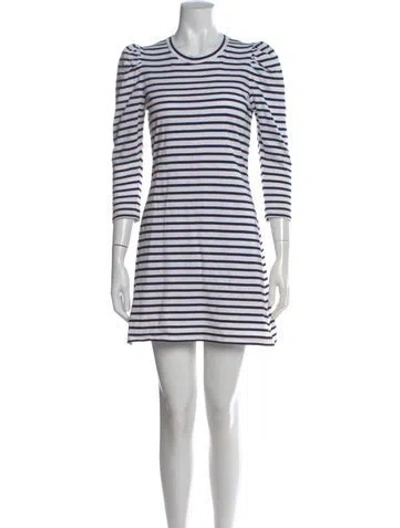 Pre-owned A.l.c Striped Mini Dress In White