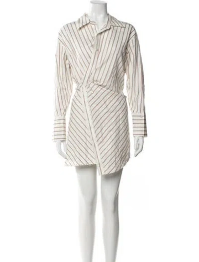 Pre-owned A.l.c Striped Mini Dress In White