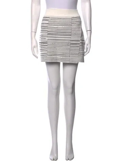 Pre-owned A.l.c Striped Mini Skirt In Neutrals