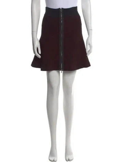 Pre-owned A.l.c Striped Mini Skirt In Red