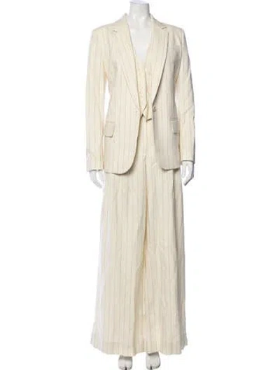 Pre-owned A.l.c Striped Pantsuit W/ Tags In Neutrals