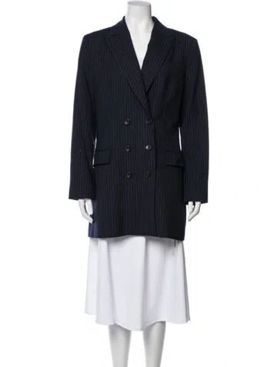 Pre-owned A.l.c Striped Peacoat In Blue