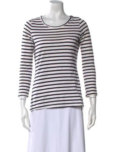 Pre-owned A.l.c Striped Scoop Neck T-shirt In Multi