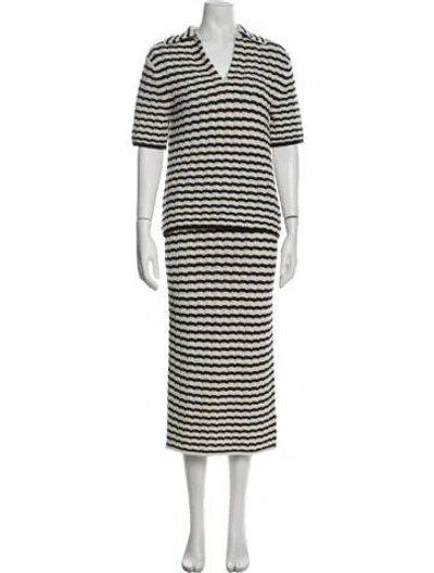 Pre-owned A.l.c Striped Skirt Set In Neutral
