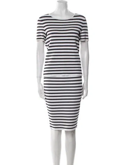 Pre-owned A.l.c Striped Skirt Suit In White