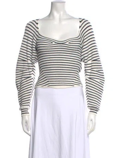 Pre-owned A.l.c Striped Square Neckline Sweater In Multicolor