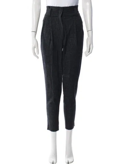 Pre-owned A.l.c Striped Straight Leg Pants In Black