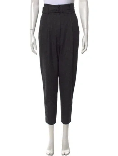 Pre-owned A.l.c Striped Straight Leg Pants In Black