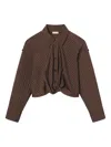 A.l.c Striped Twist-front Shirt In Brown