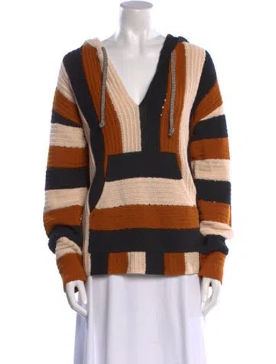 Pre-owned A.l.c Striped V-neck Sweater In Multi