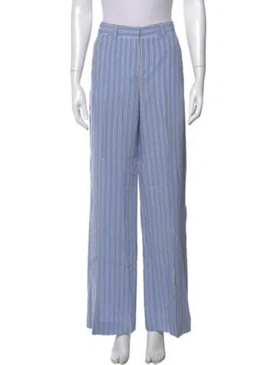 Pre-owned A.l.c Striped Wide Leg Pants In Blue