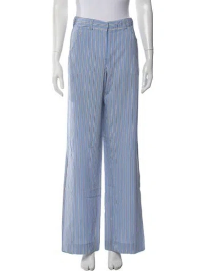 Pre-owned A.l.c Striped Wide Leg Pants In Blue