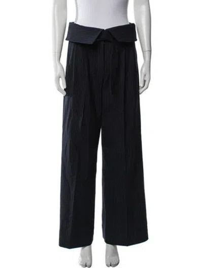 Pre-owned A.l.c Striped Wide Leg Pants In Blue