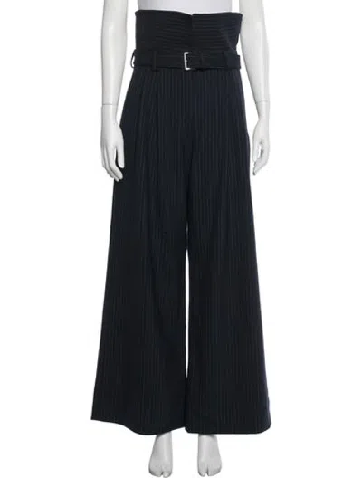 Pre-owned A.l.c Striped Wide Leg Pants In Blue