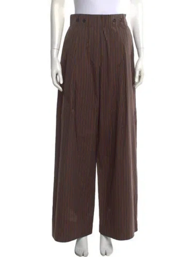 Pre-owned A.l.c Striped Wide Leg Pants In Brown