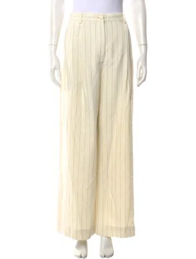 Pre-owned A.l.c Striped Wide Leg Pants In Neutral