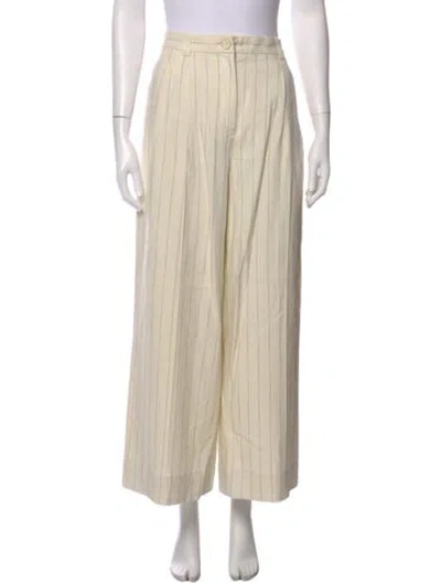 Pre-owned A.l.c Striped Wide Leg Pants In Neutral