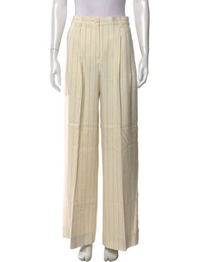 Pre-owned A.l.c Striped Wide Leg Pants In Neutral
