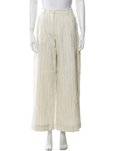 Pre-owned A.l.c Striped Wide Leg Pants In Neutral