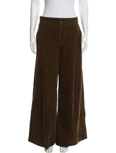 Pre-owned A.l.c Striped Wide Leg Pants W/ Tags In Brown