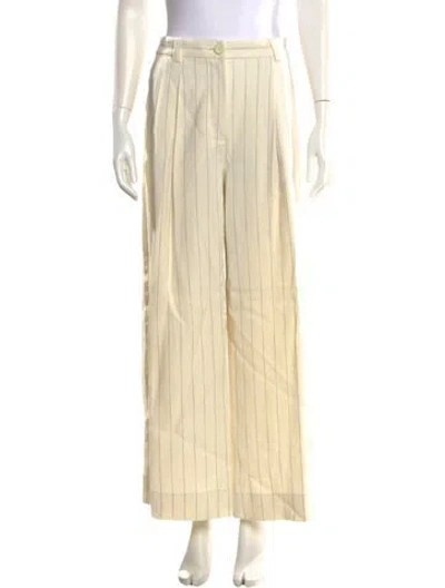 Pre-owned A.l.c Striped Wide Leg Pants W/ Tags In Neutral