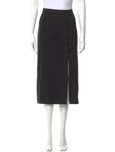 Pre-owned A.l.c Studded Accents Midi Length Skirt In Black
