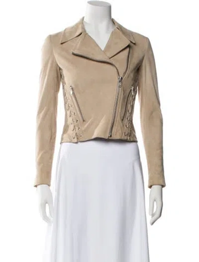 Pre-owned A.l.c Suede Biker Jacket In Neutral