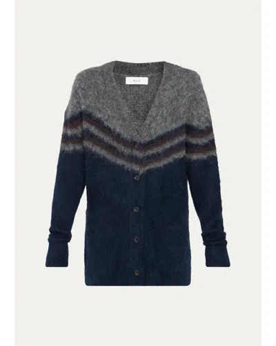 A.l.c A. L.c. Suzanne Cardigan Charcoal Combo In Blue