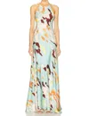 A.l.c Sybil Maxi Dress In Mint Multi In Green