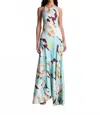 A.l.c Sybil Printed Satin Maxi Dress In Mint Multi In Multi