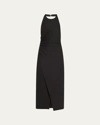 A.l.c . Sylvie Halter Neck Linen Blend Dress In Black