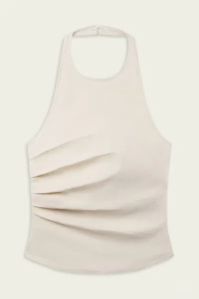 A.l.c Sylvie Linen Halter Top In Buttercream In White