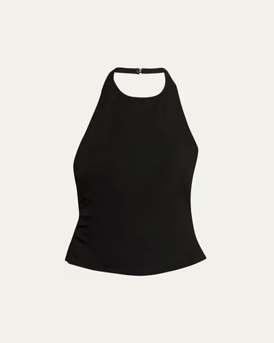 A.l.c Sylvie Linen-blend Halter Top In Black